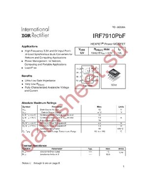 IRF7910PBF datasheet  